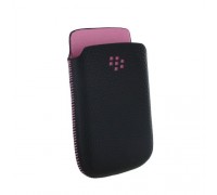 Чехол Кожаный Чёрно-Розовый BlackBerry 9800|9810 Torch