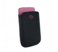 Чехол Кожаный Чёрно-Розовый BlackBerry 9800/9810 Torch
