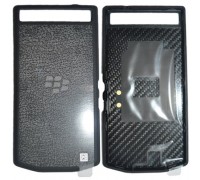 Крышка аккумулятора чёрная кожаная BlackBerry Porsche Design P'9982