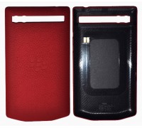 Крышка аккумулятора красная кожаная BlackBerry Porsche Design P'9983