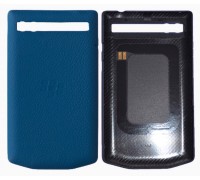Крышка аккумулятора светло-синяя кожаная BlackBerry Porsche Design P'9983