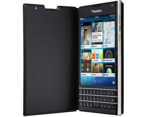 Чехол BlackBerry Q30 Passport Black Leather Flip Case ACC-59524-001
